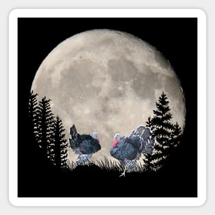 Romantic turkey with bat at night in the moonlight Magnet